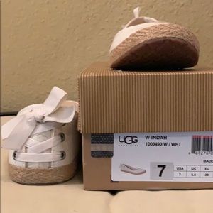 Ugg w/Indah 7 cream flat side espadrille